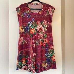 JOHNNY WAS Vibrant Floral Cotton Mini Dress